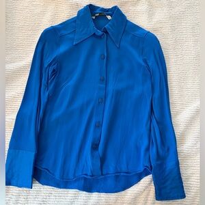 Zara Blue Blouse, Silk like
